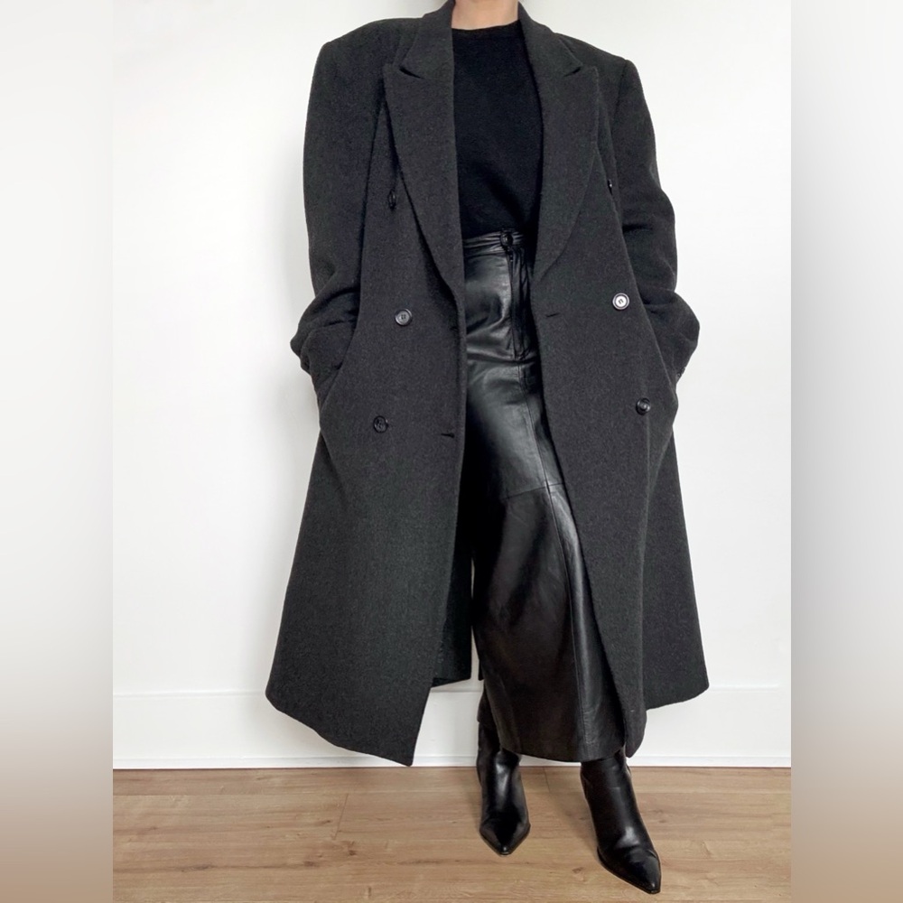 Vintage Wool Cashmere Topcoat 90s 2000s Oversized Old Money Chic Timeless